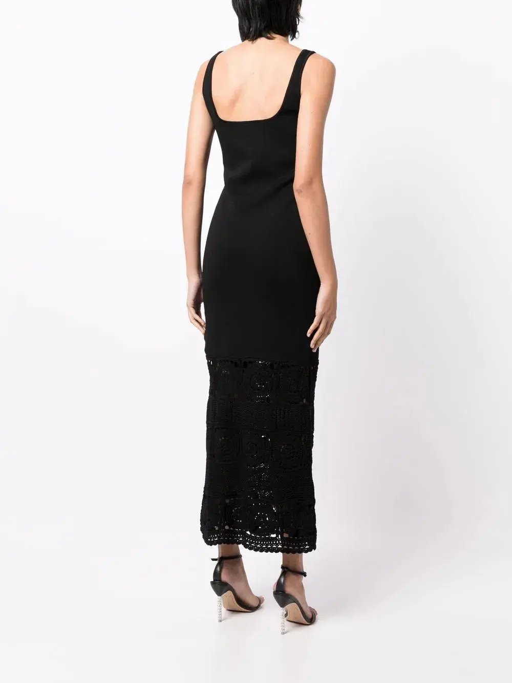 Rebecca Vallance Romina Crochet Trimmed Midi Dress Black Size L AU 12 photo 3