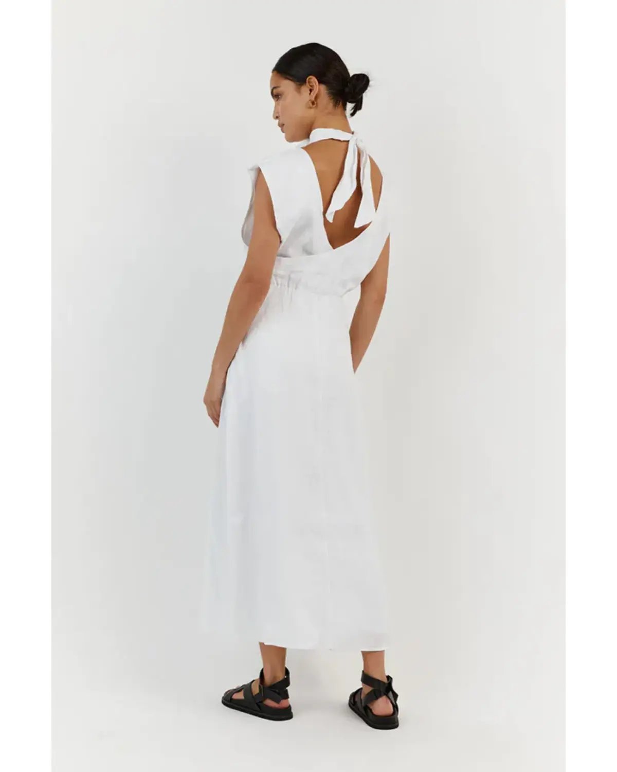 DISSH Alessi Linen Midi Dress White Size AU 8 photo 3