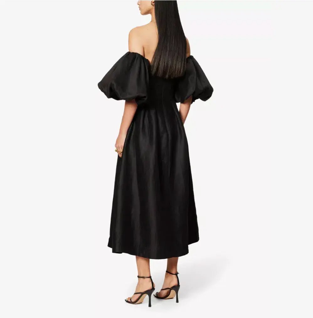 Aje Eugenie Off Shoulder Midi Dress Black Size 12 photo 5