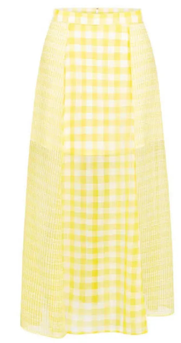 Alice Mccall She Blooms Blouse and Skirt Set Yellow Check Print Size 8 photo 4