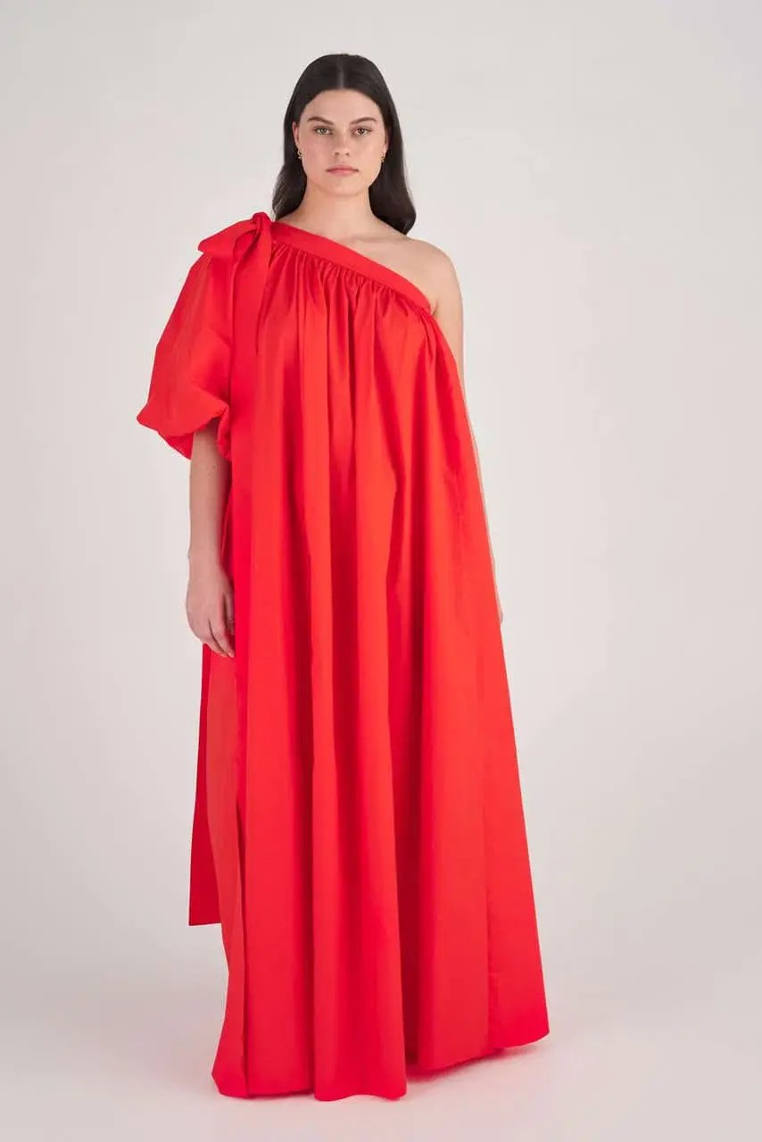 Oroton One Shoulder Dress Red Size AU 8 photo 6