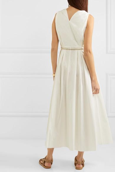 Nanushka - Lilith vegan leather-trimmed cotton-poplin maxi dress in White (size 8) NEVER WORN! photo 4