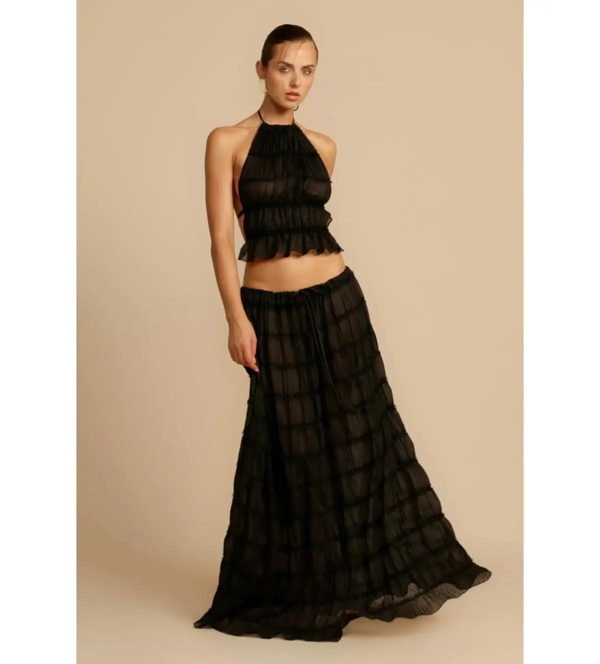 Arcina Ori Juliette Halter and Skirt Set in Black Size 6 photo 2
