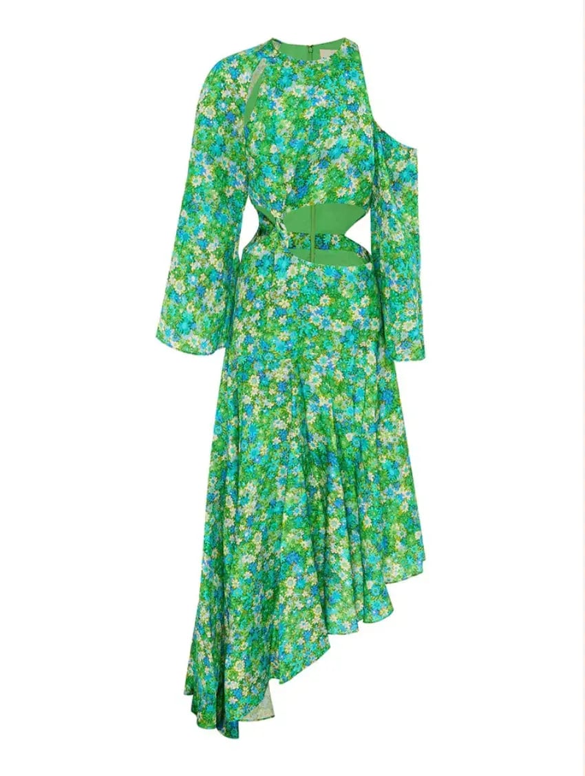 Alemais Cassandra Cut Out Midi Dress Turquoise Size 10 photo 5