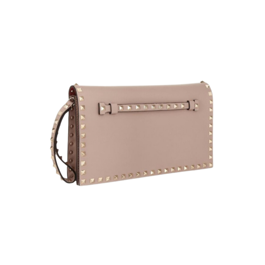 Valentino Rockstud Leather Clutch (nude) photo 3