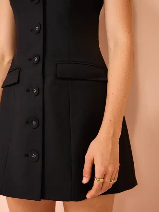 Anna Quan Sofia Mini Dress Black Size 12 photo 4