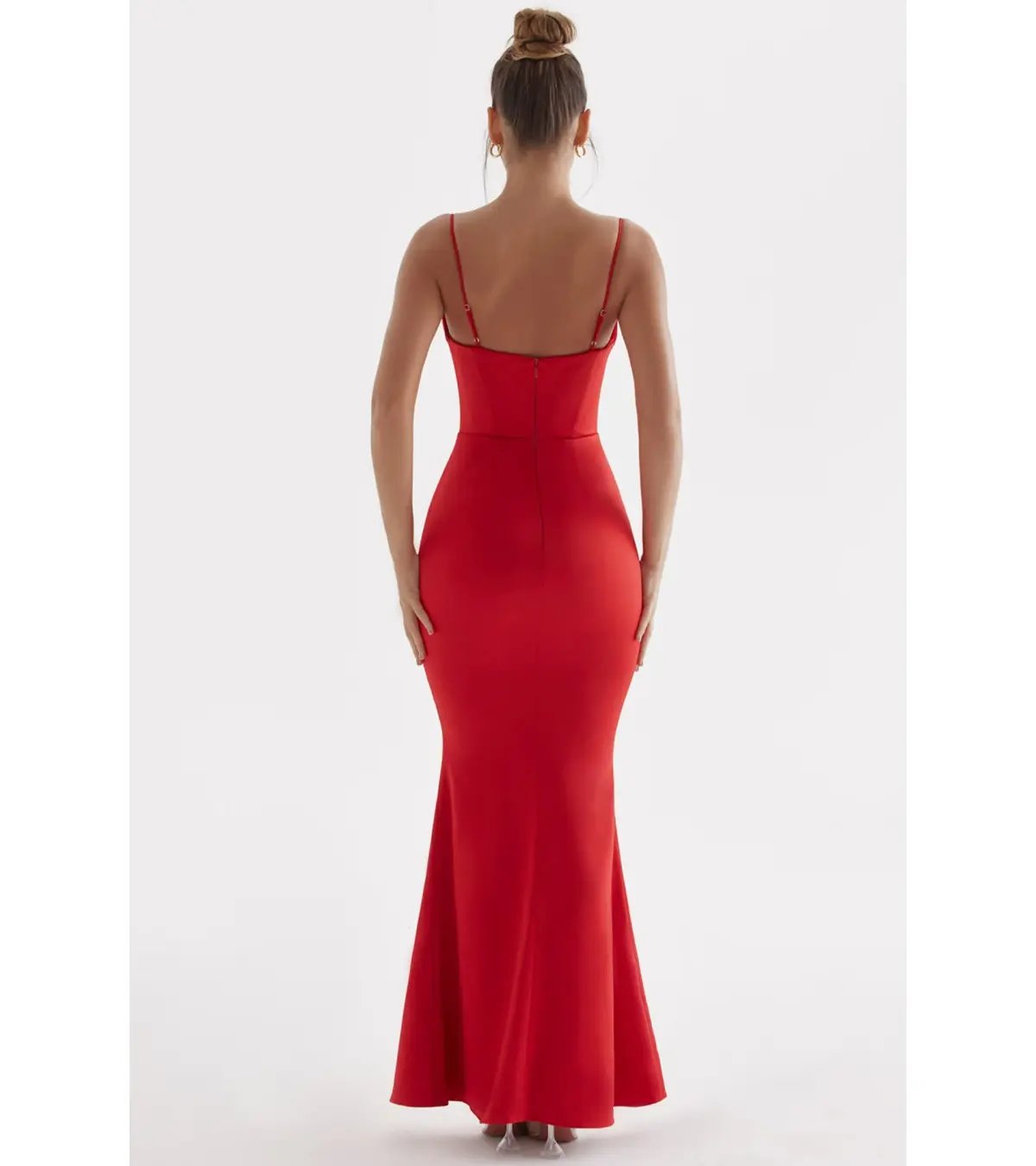 House of CB  Olivette Satin Corset Maxi Dress Red Rose Size S / AU 8 photo 4