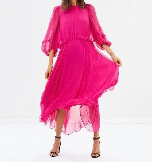 Camilla and Marc Dylan Midi Dress in Hot Pink Size 8 photo 4