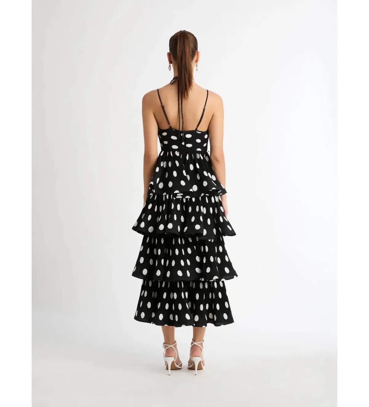 Sheike Julia Polka Dot Dress Black Size 6 photo 2
