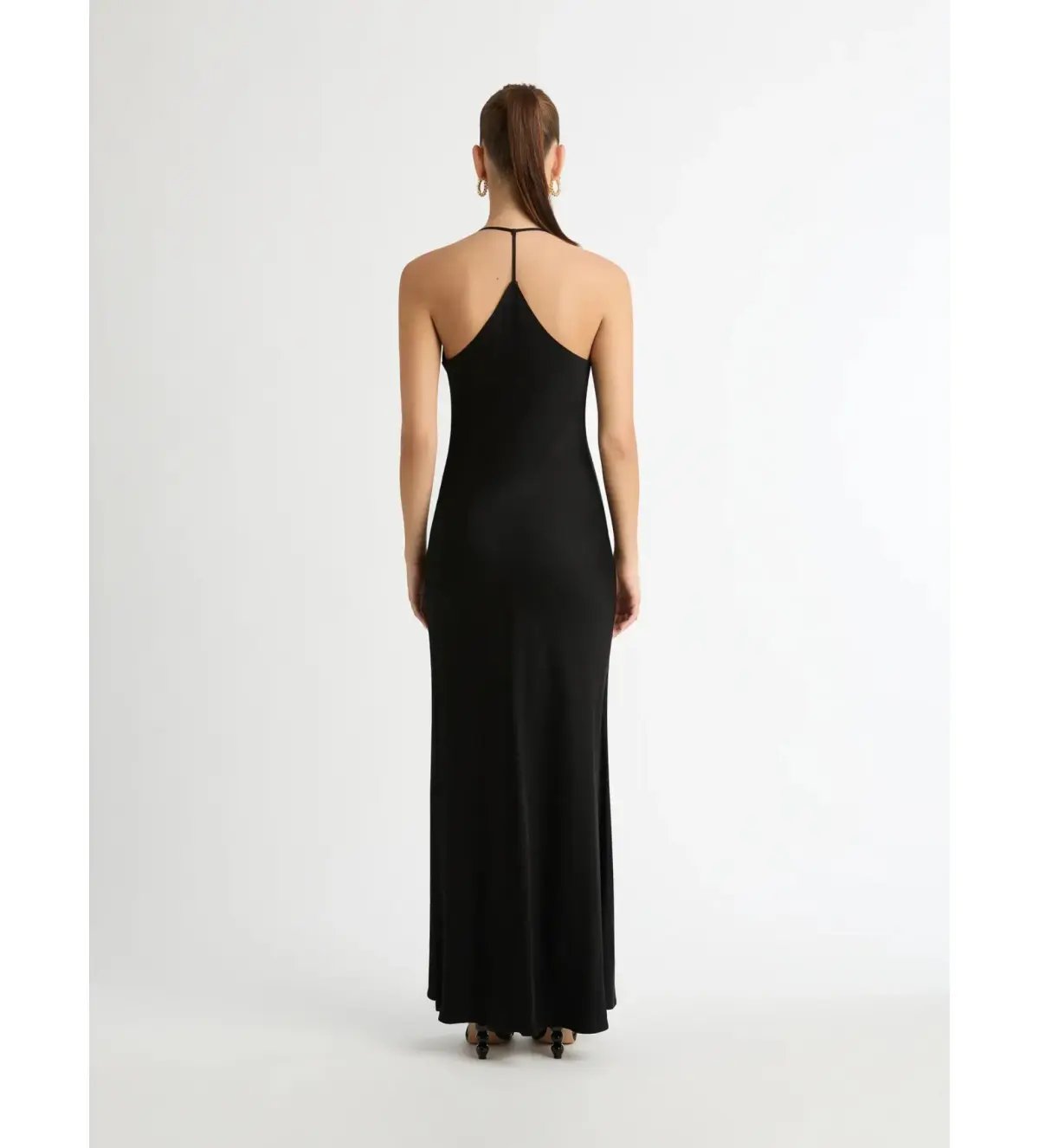 SHEIKE Ivy Draped Maxi Dress in Black Size AU 10 photo 2