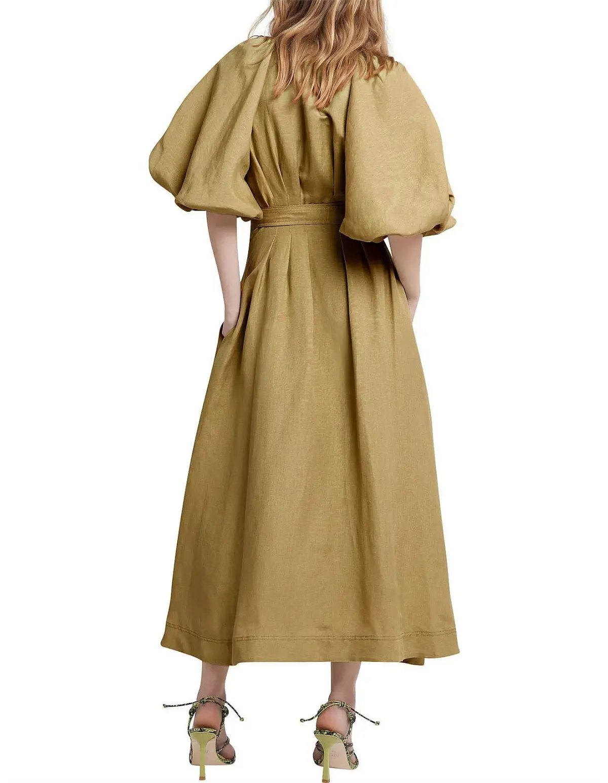 Aje Evermore Dress Olive Green Size 8 photo 3