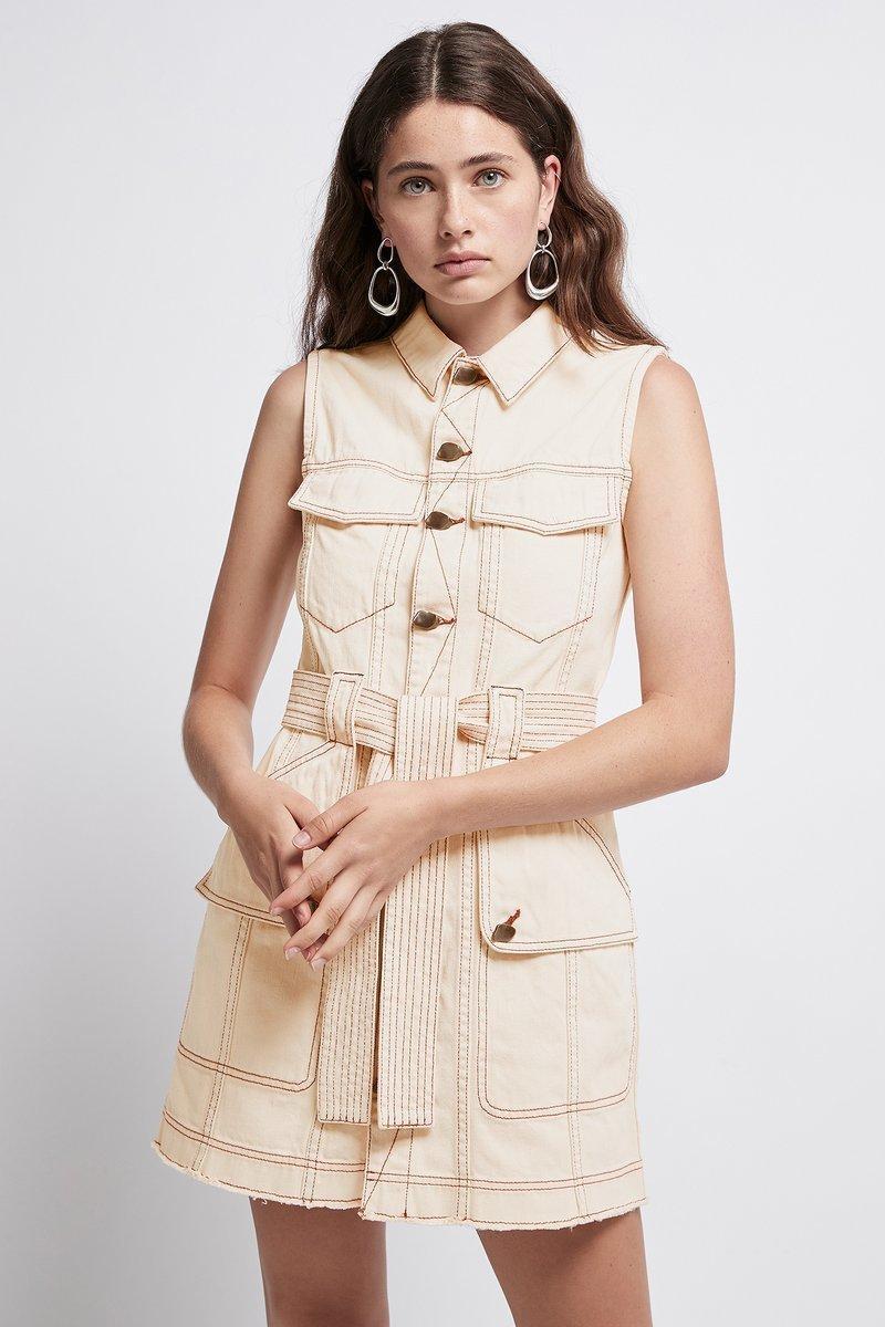 Aje - Silvatica Denim Mini Dress - Size 10 photo 3
