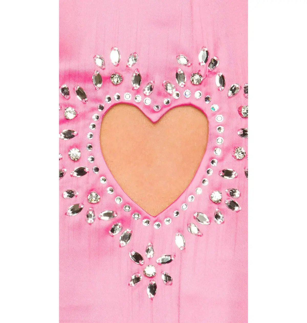 For Love & Lemons Hazel Rhinestone Heart Mini Skirt Pink Size AU 10 photo 4