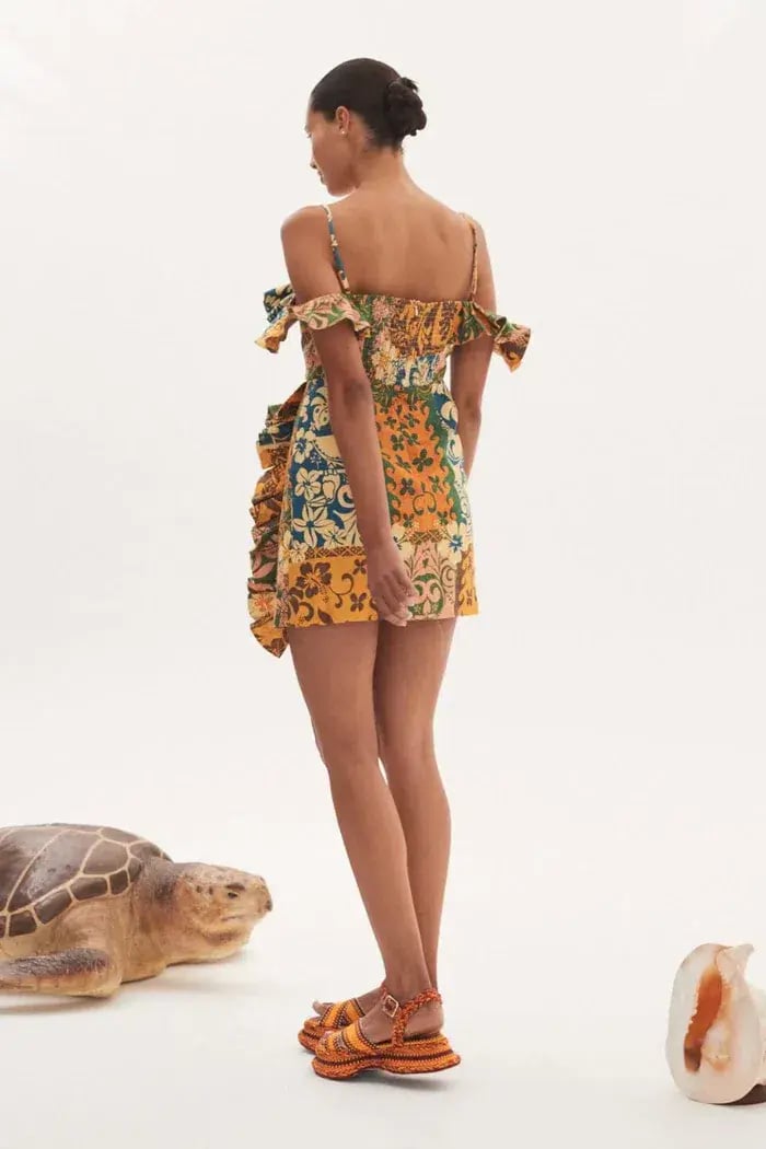 Alemais Archie Flounce Mini Dress Print Size 10 photo 2