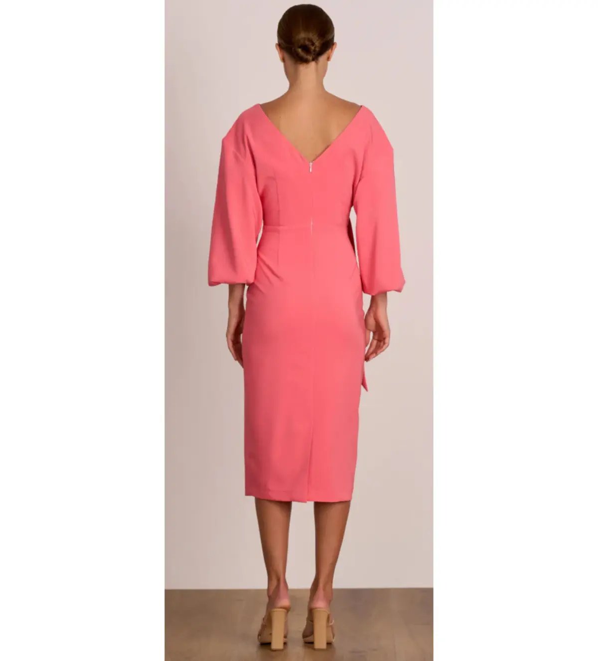 Pasduchas Ace Drape Midi Dress Pink Size 12 photo 2