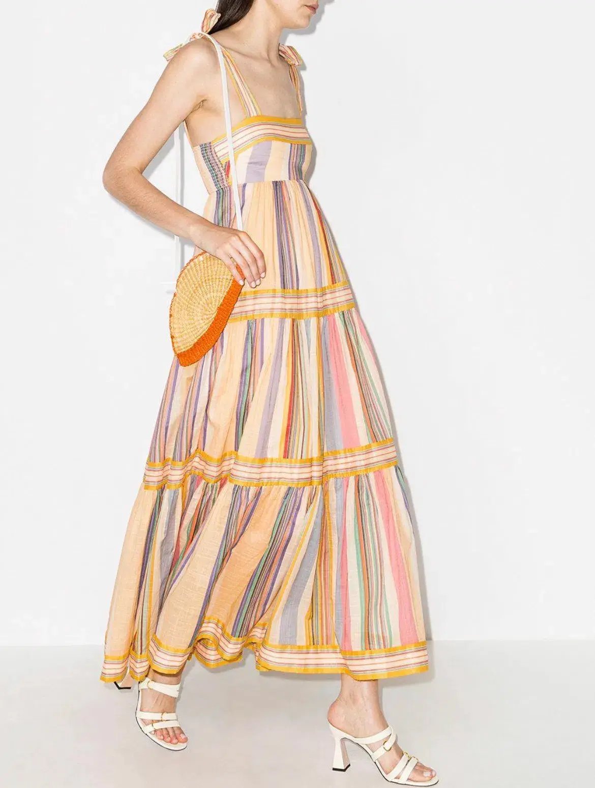 Zimmermann Mae Striped Cotton Maxi Dress Print Size 6 photo 2