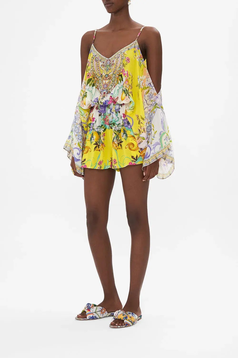 Camilla Franks Drop Shoulder Playsuit Caterina Spritz Yellow Size M / AU 12 photo 2