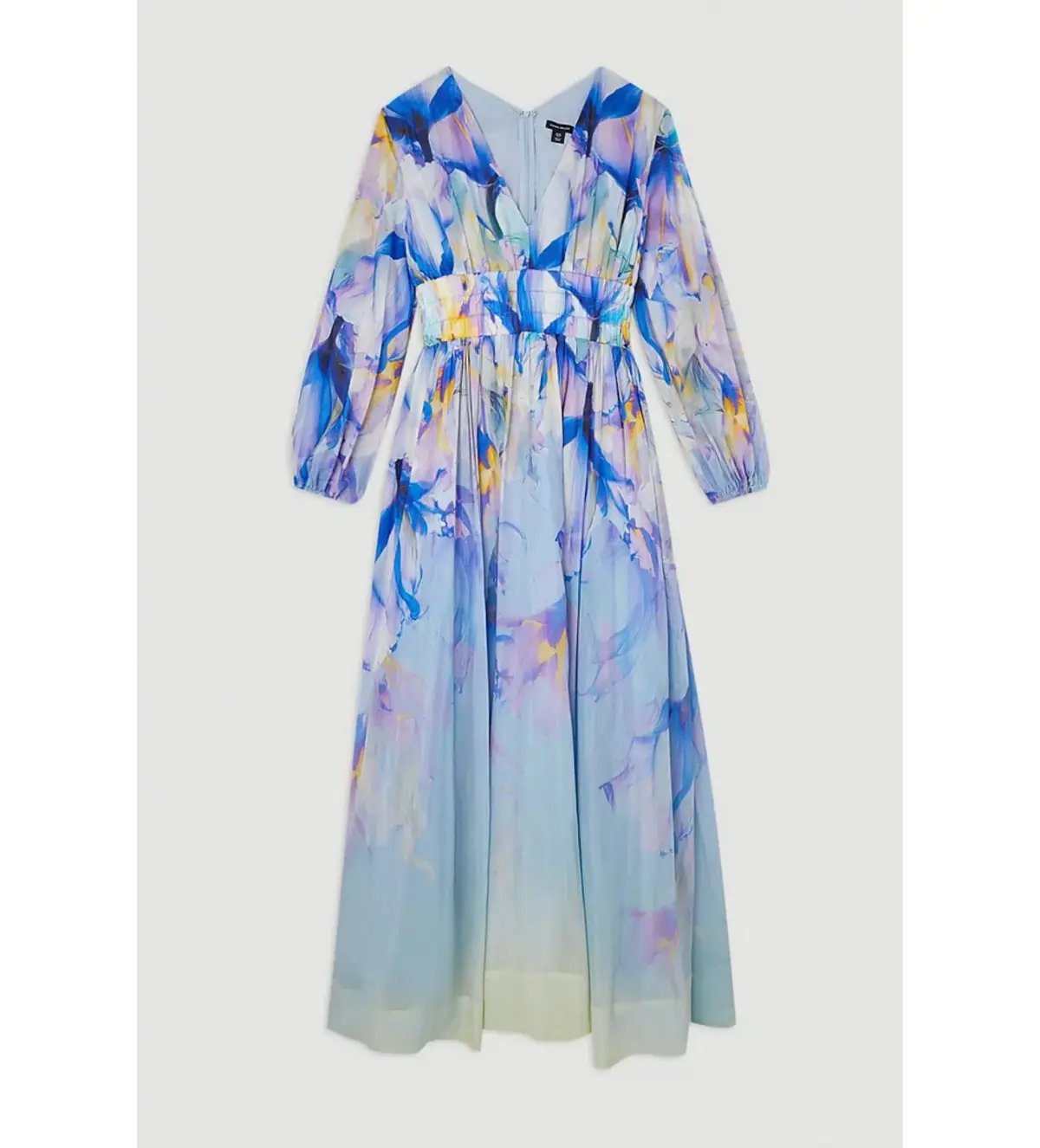 Karen Millen Ombre Floral Silk Maxi Dress Multi Size 22 photo 2