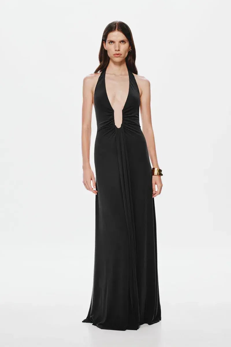 MISHA Jennifer Cupro Maxi Dress Black Size 6/XS photo 2