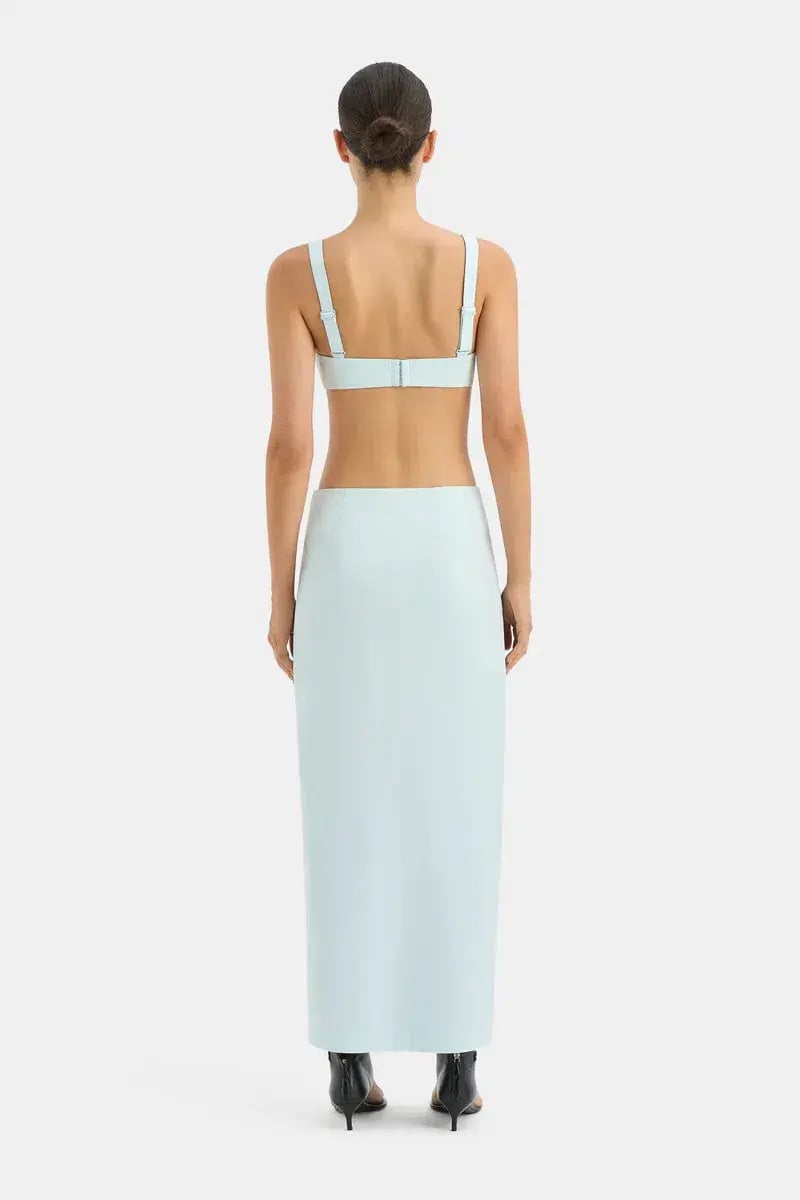 Sir the Label Azul Twist Midi Skirt Ice Blue Cobalt Size 6 photo 3