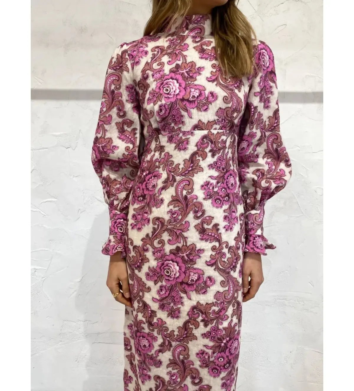 Alemais Isla Midi Dress in Magenta Size AU 12 photo 3