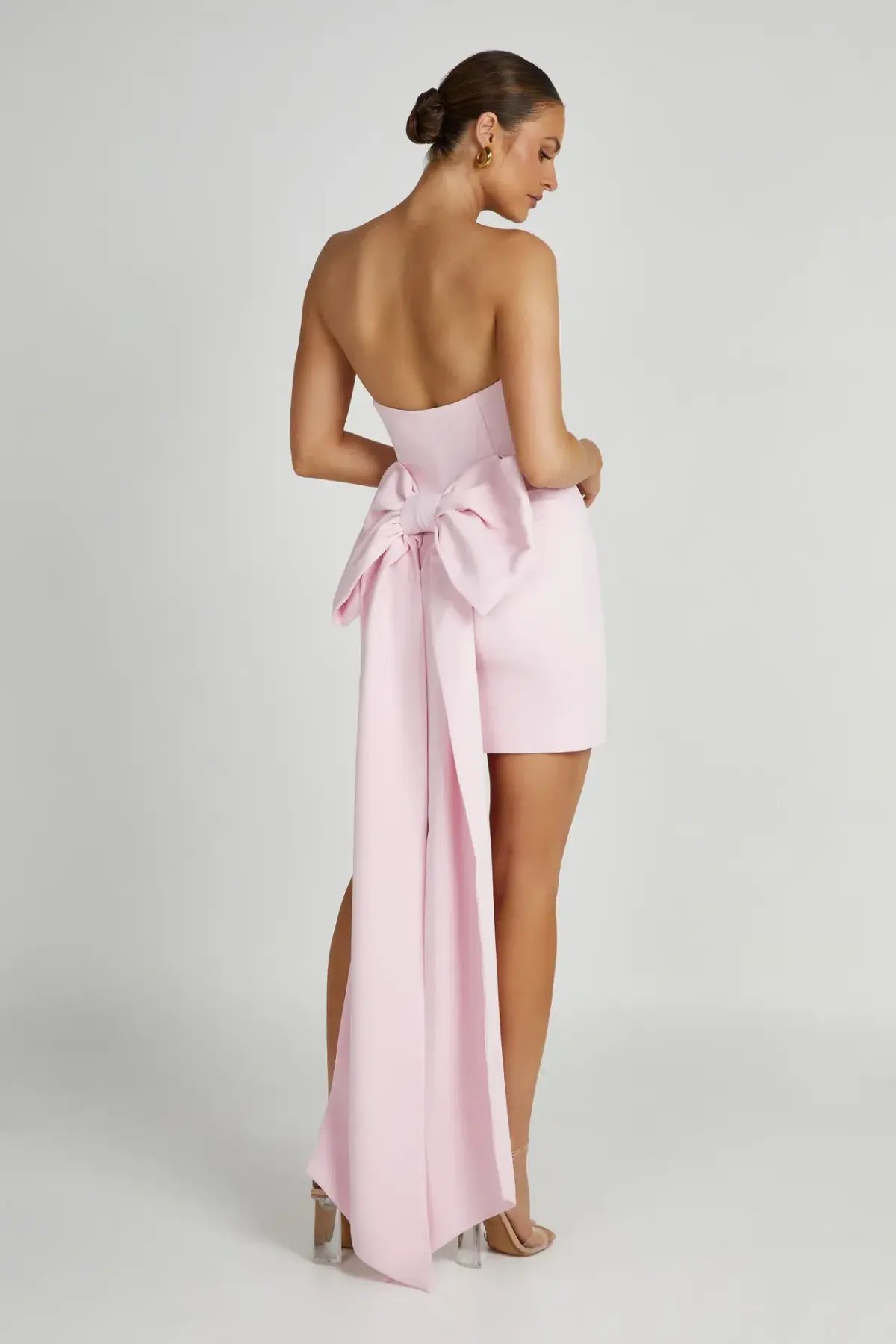 Meshki Meredith Strapless Bow Mini Dress in Blush Pink Size XS / AU 6 photo 3