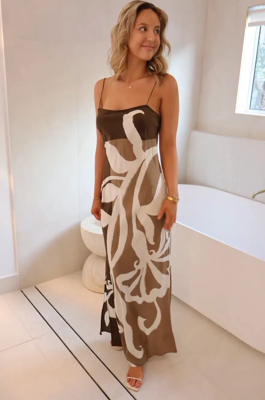 Sir the Label Portia Slip Dress Chocolate Sorrento Size 2 / AU 10 photo 9