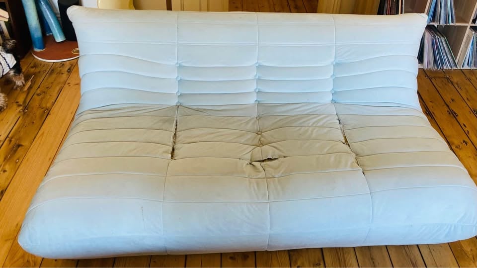 Three piece chenille Togo lounge set for sale photo 3