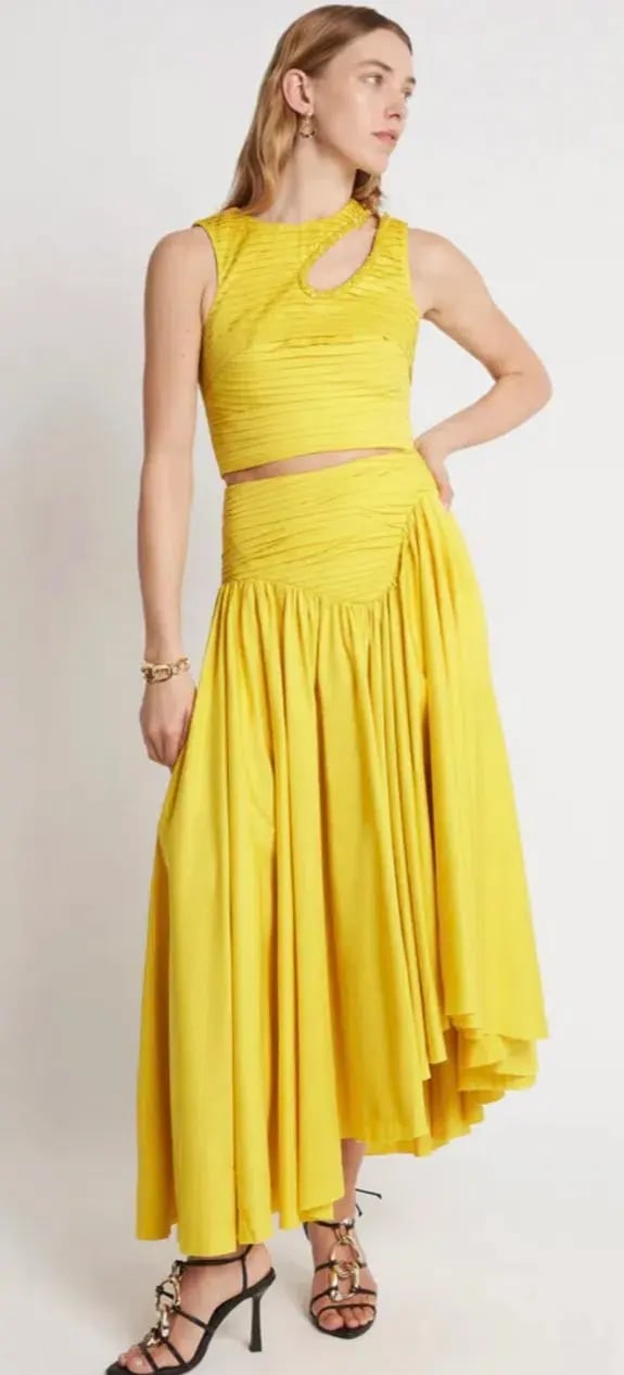 Aje Jolie Abstract Cut Out Top Size 14 & Jolie Asymmetric Midi Skirt Size 12 photo 2