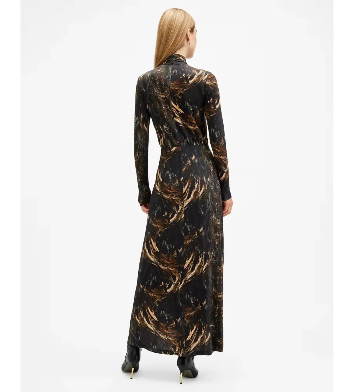 AllSaints Mina Maxi Dress Charm Black Size AU 10 photo 4