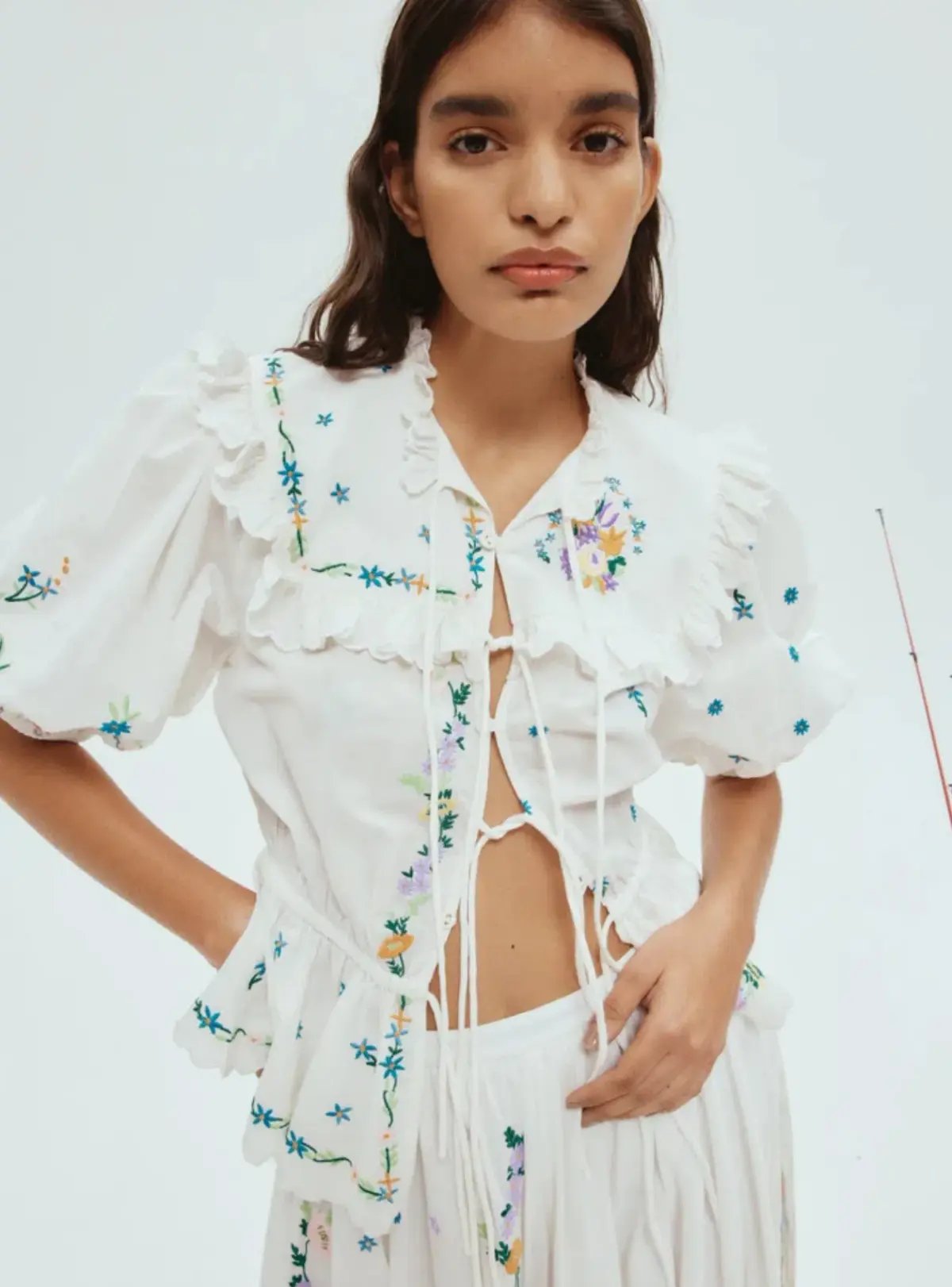 Alemais Willa Embroidered Blouse and Skirt Set Floral Size 14 photo 2