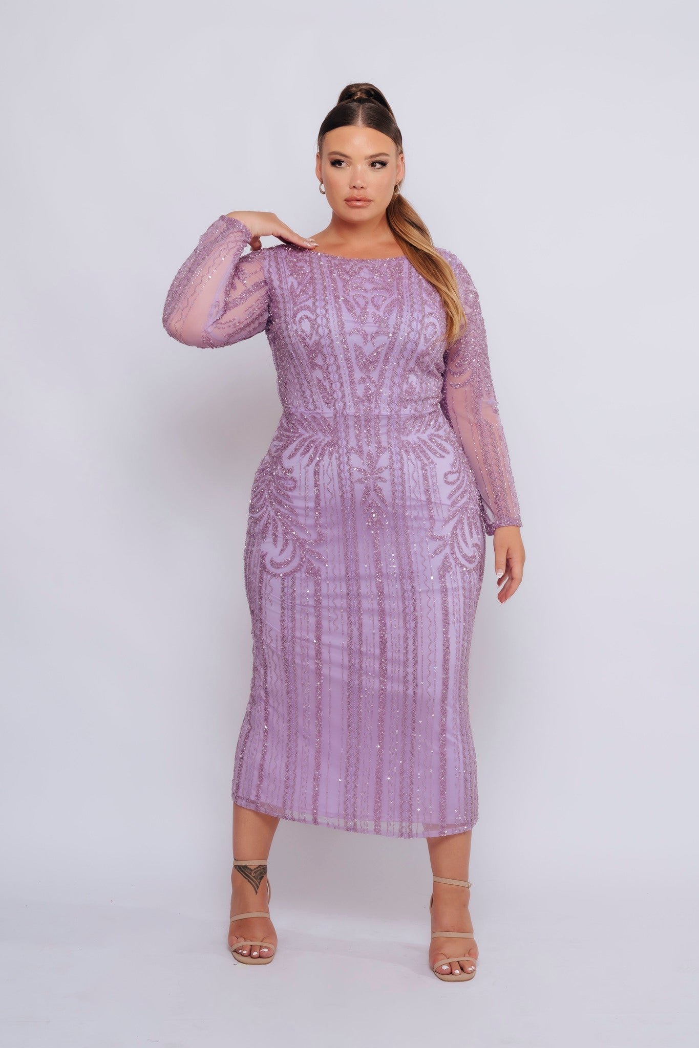 DIANA FITTED SLEEVE BY MY SECRET WARDROBE LILAC photo 3