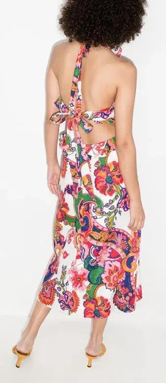 Zimmermann Lovestruck Tie Back Midi Dress Floral Size 1 / AU 8 photo 3