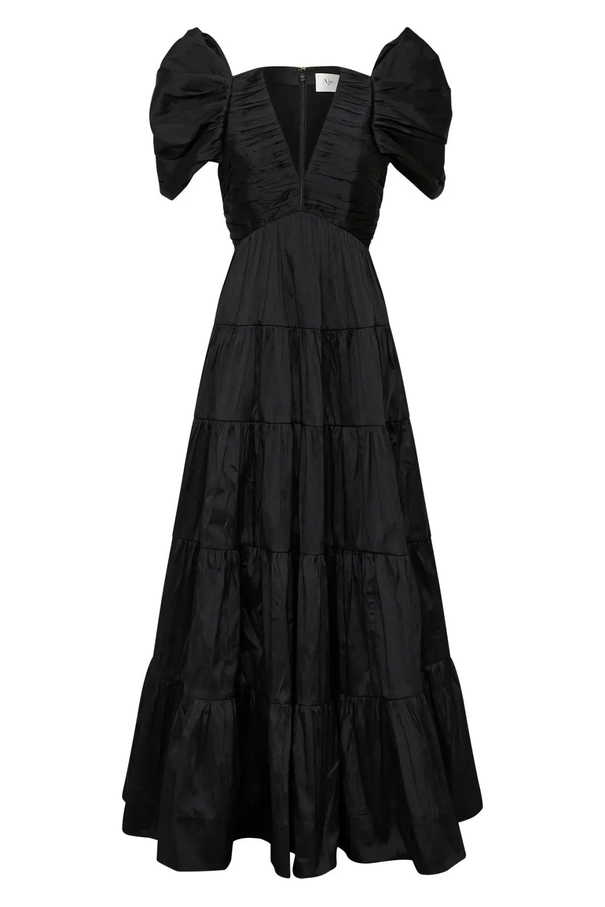 Aje Statuesque Tiered Gown Black Size 4 photo 3