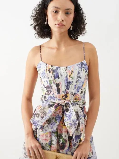 Zimmermann Tama Corset Midi Dress Floral Size 3 / AU 14 photo 2