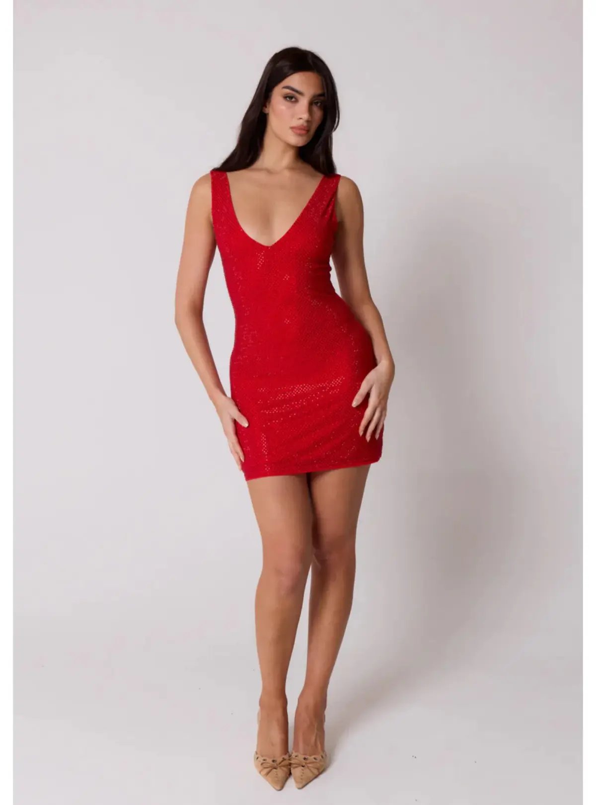 SLA the label Gigi Diamanté Dress Red Size AU 8 photo 3