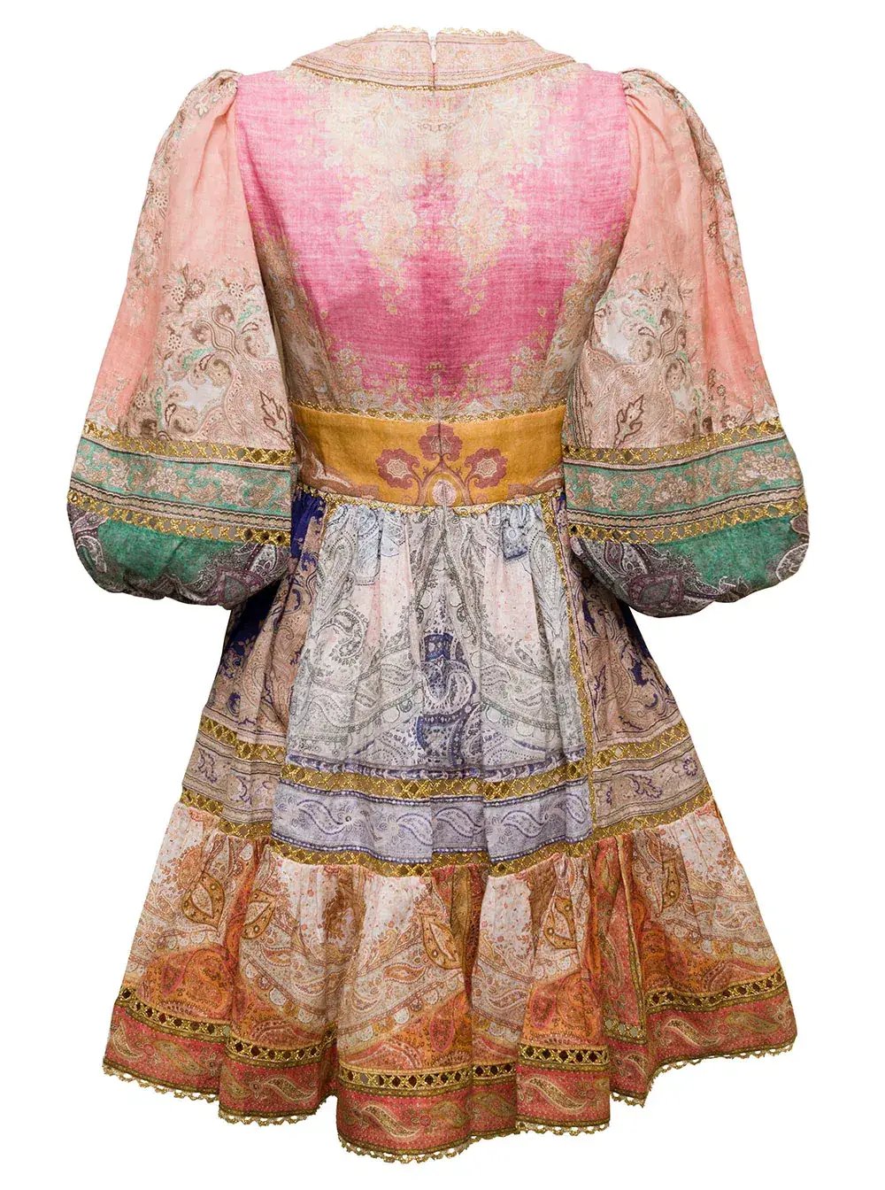 Zimmermann Anneke Lantern Mini Dress Spliced Size 0P / Au 6 photo 3