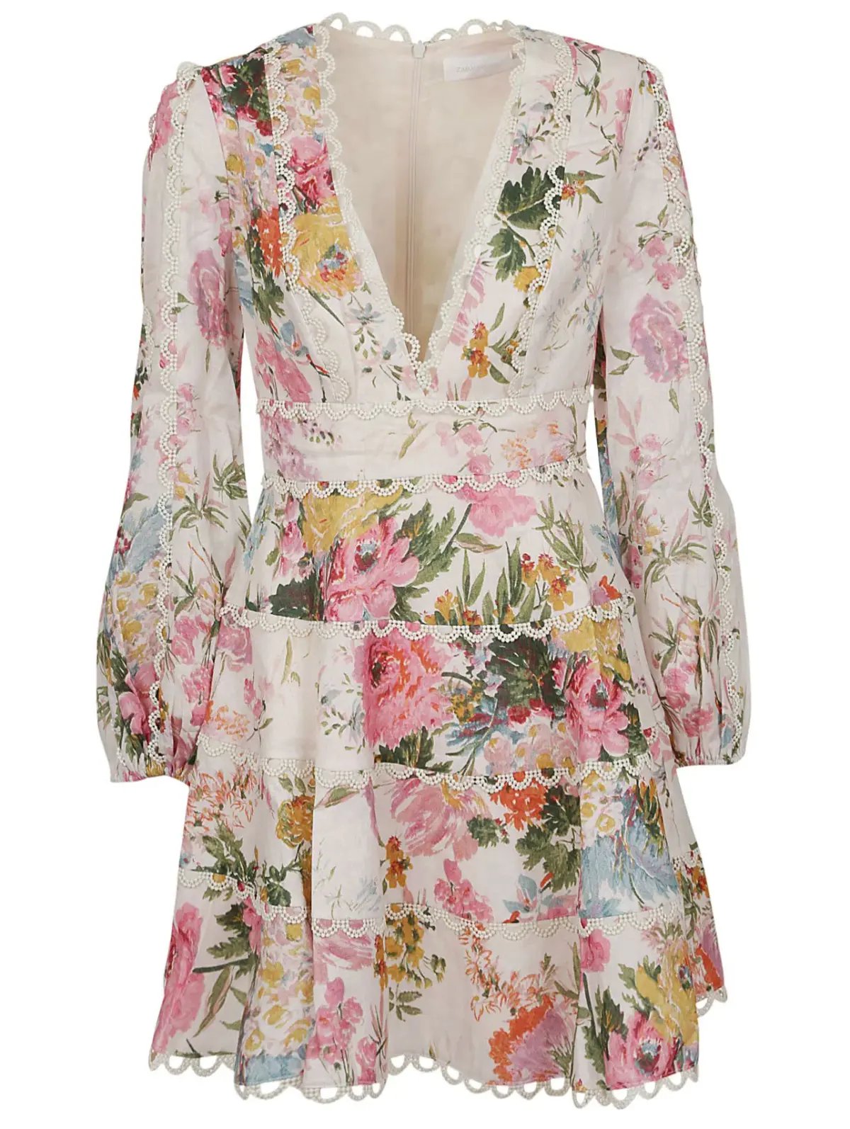 Zimmermann Heathers Flounce Mini Dress Garden Floral Size 2 / Au 12 photo 5