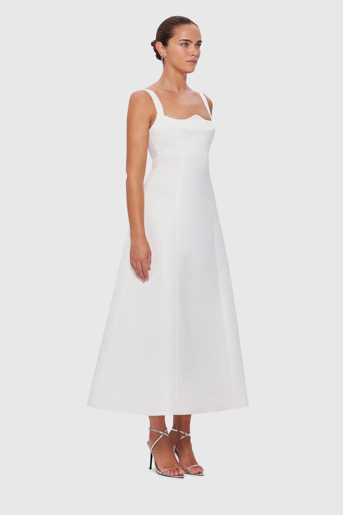 LEO LIN ODETTE MIDI DRESS - SNOW photo 6