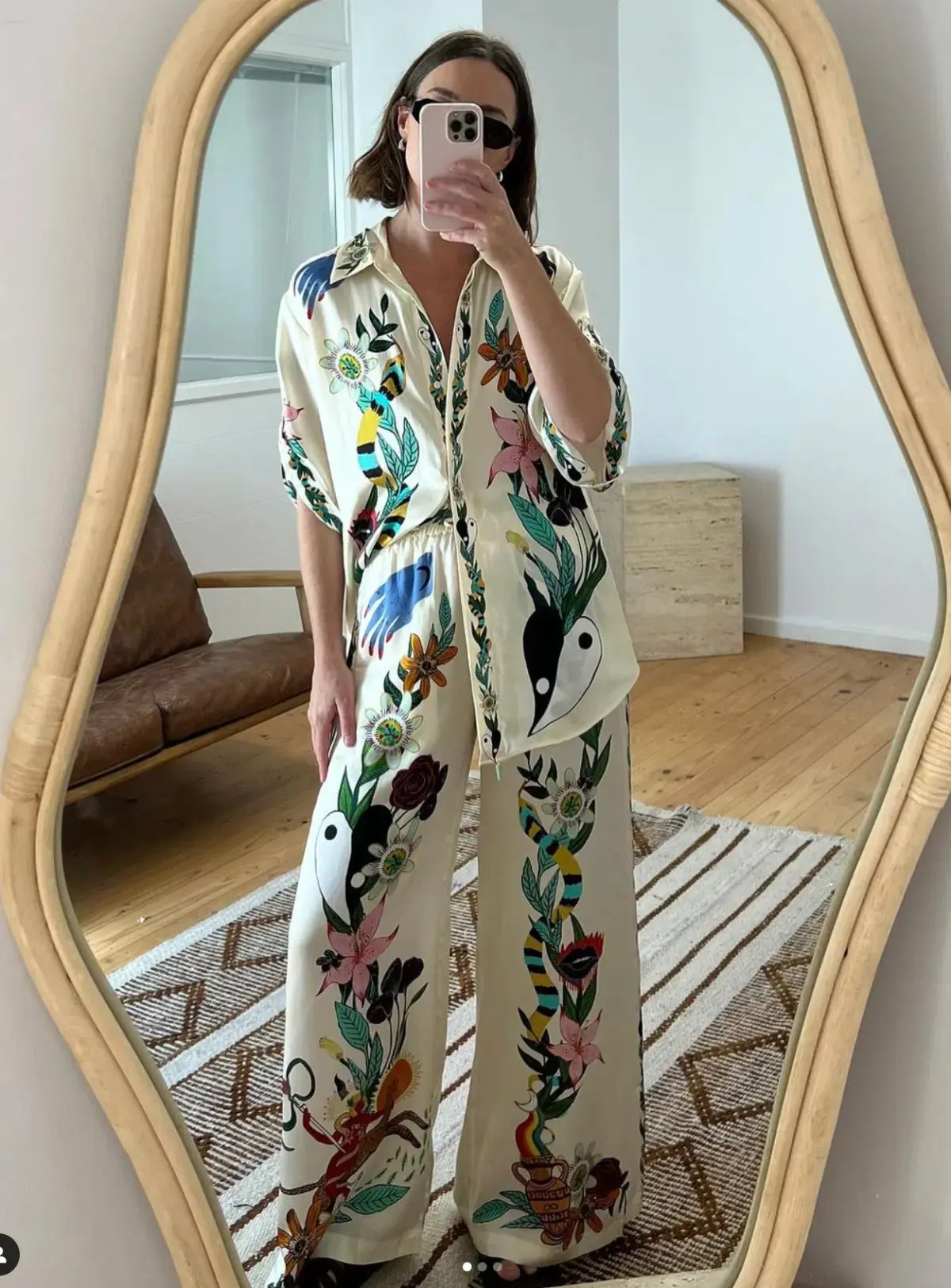 Alemais Meagan Silk Shirt & Pants Set Print Size 12 photo 4