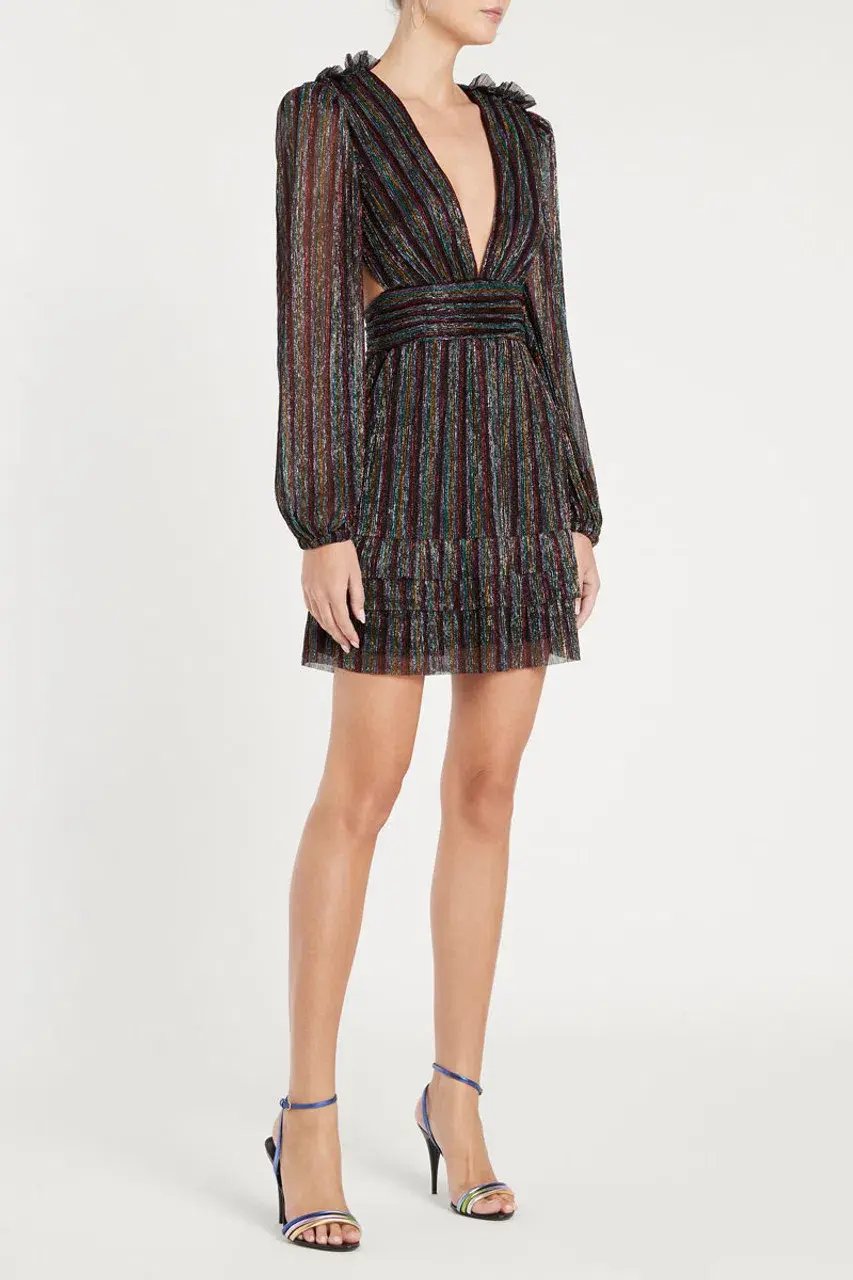 Rebecca Vallance Ronnie Cut Out Mini Dress Multi-colored Size AU 10 photo 3