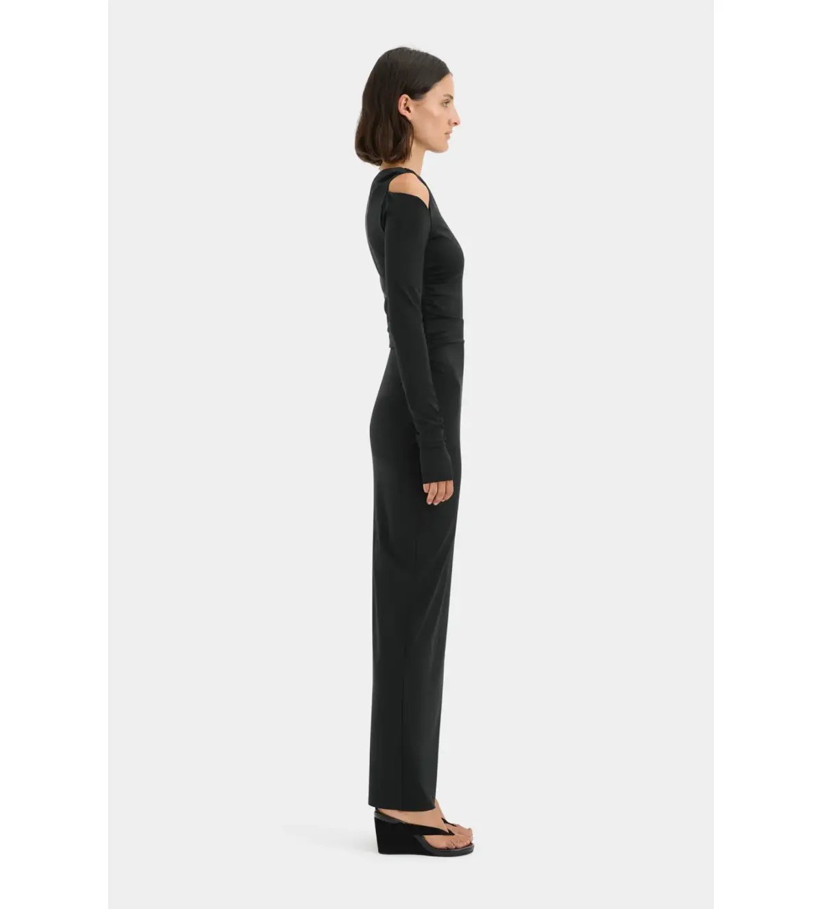 Sir the Label Elm Long Sleeve Midi Dress in Black Size 8/S photo 2