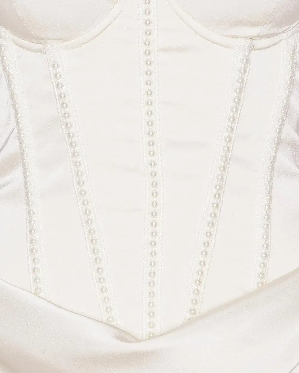 Rotate by Birger Christensen Satin Pearl Corset Dress in White Size 34 / AU 6 photo 4