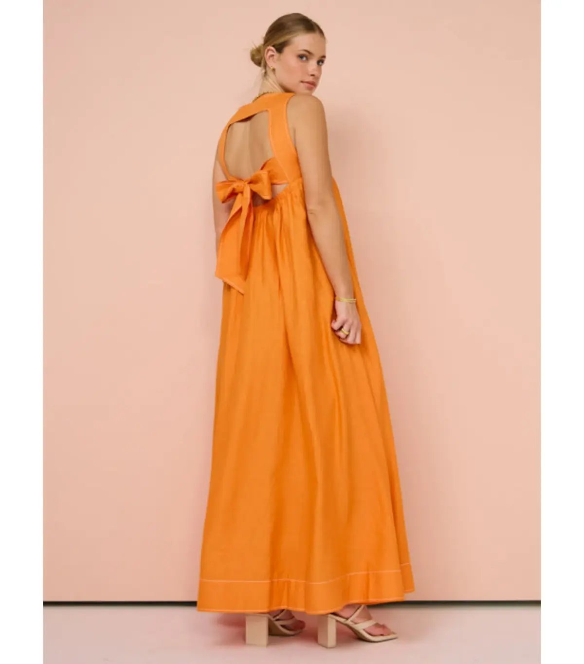 Hansen & Gretel Paloma Maxi Dress Tangerine Size AU 16 photo 3