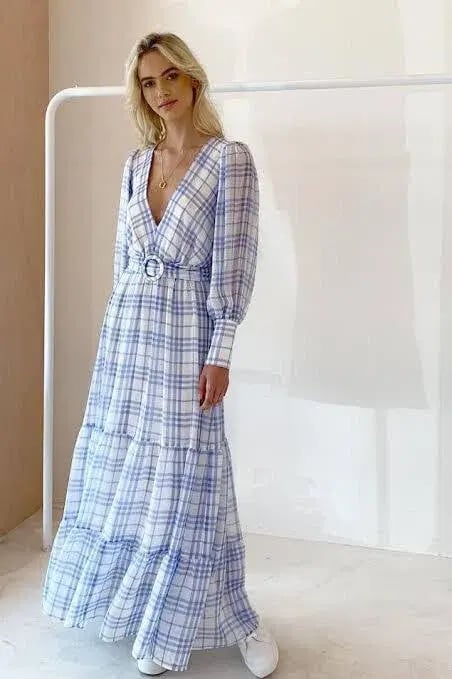 Bec & Bridge Alexa Gingham Maxi Dress Print Size AU 8 photo 2
