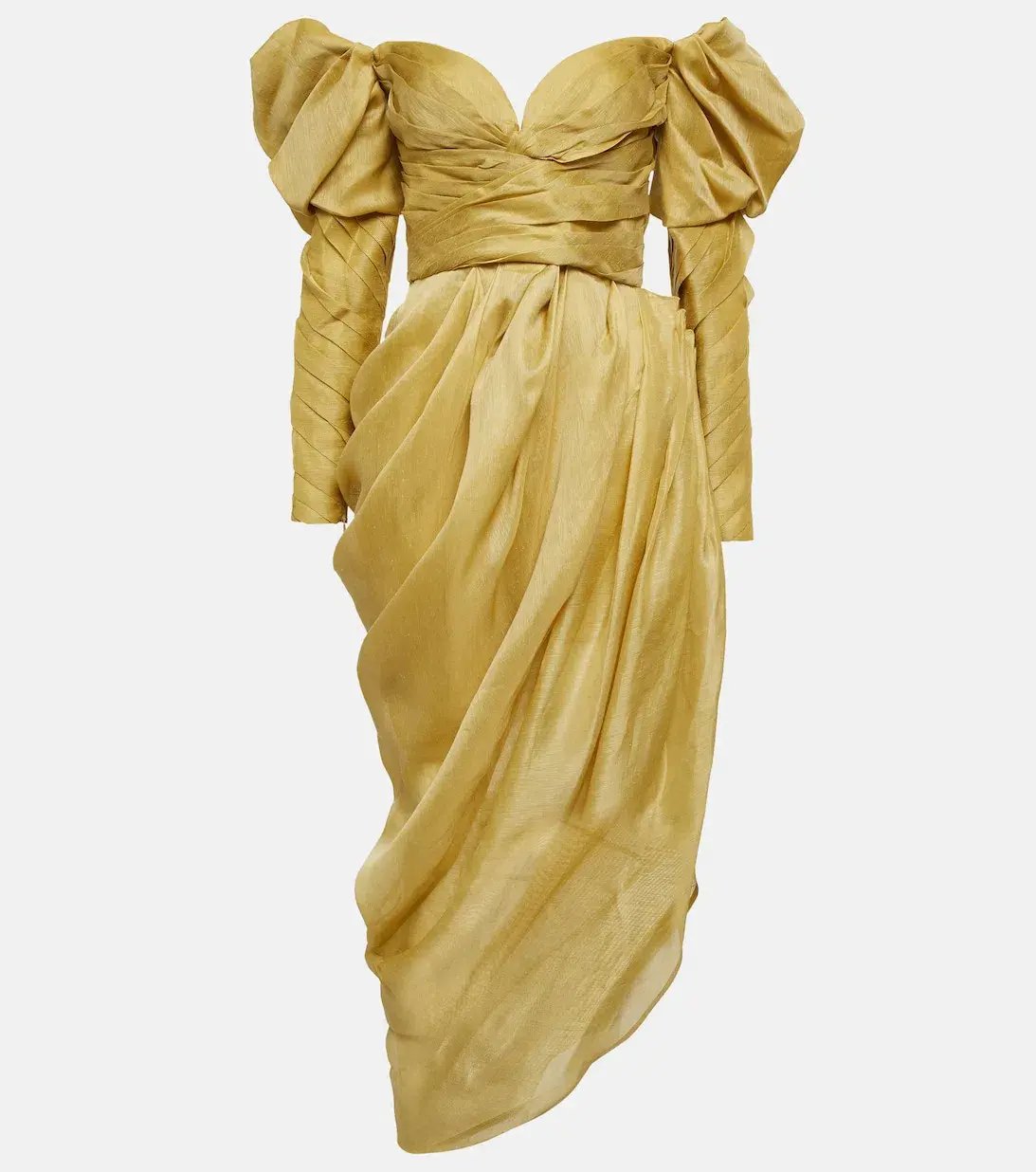 Zimmermann Sensory Drape Linen-Blend Midi Dress Green Size 10 photo 3
