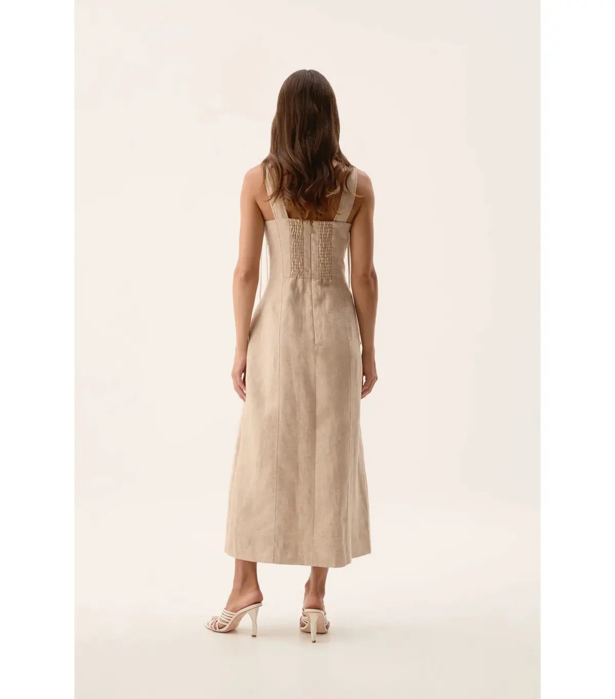 Aje Morgan Midi Dress Dune Beige Size 8/S photo 4