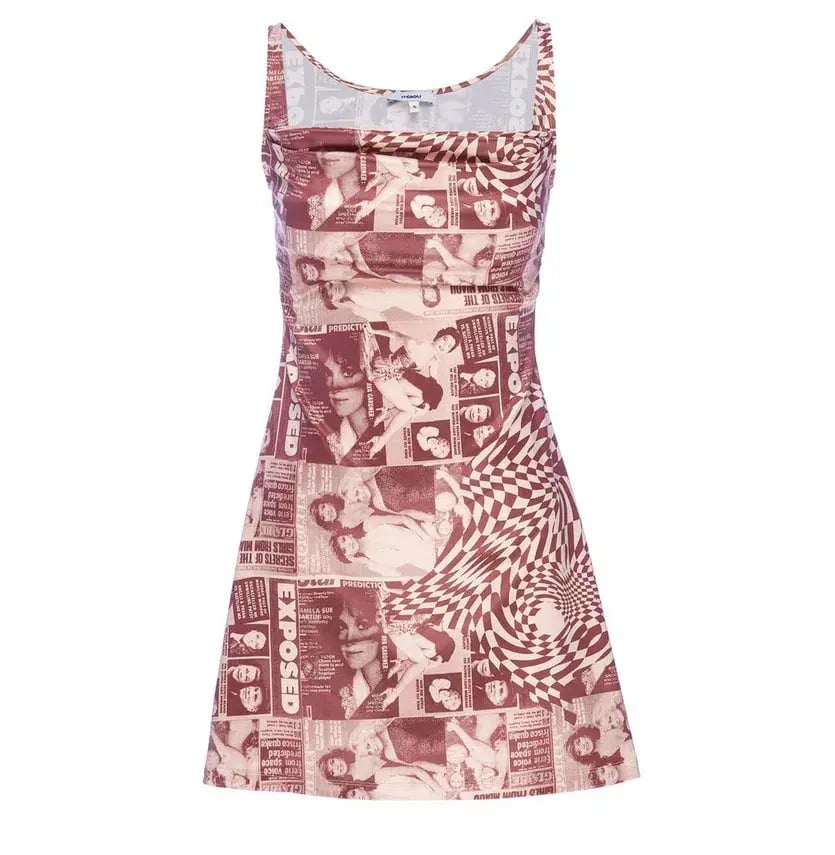 Miaou Ginger Dress Wanted Red Print Size 6 photo 4