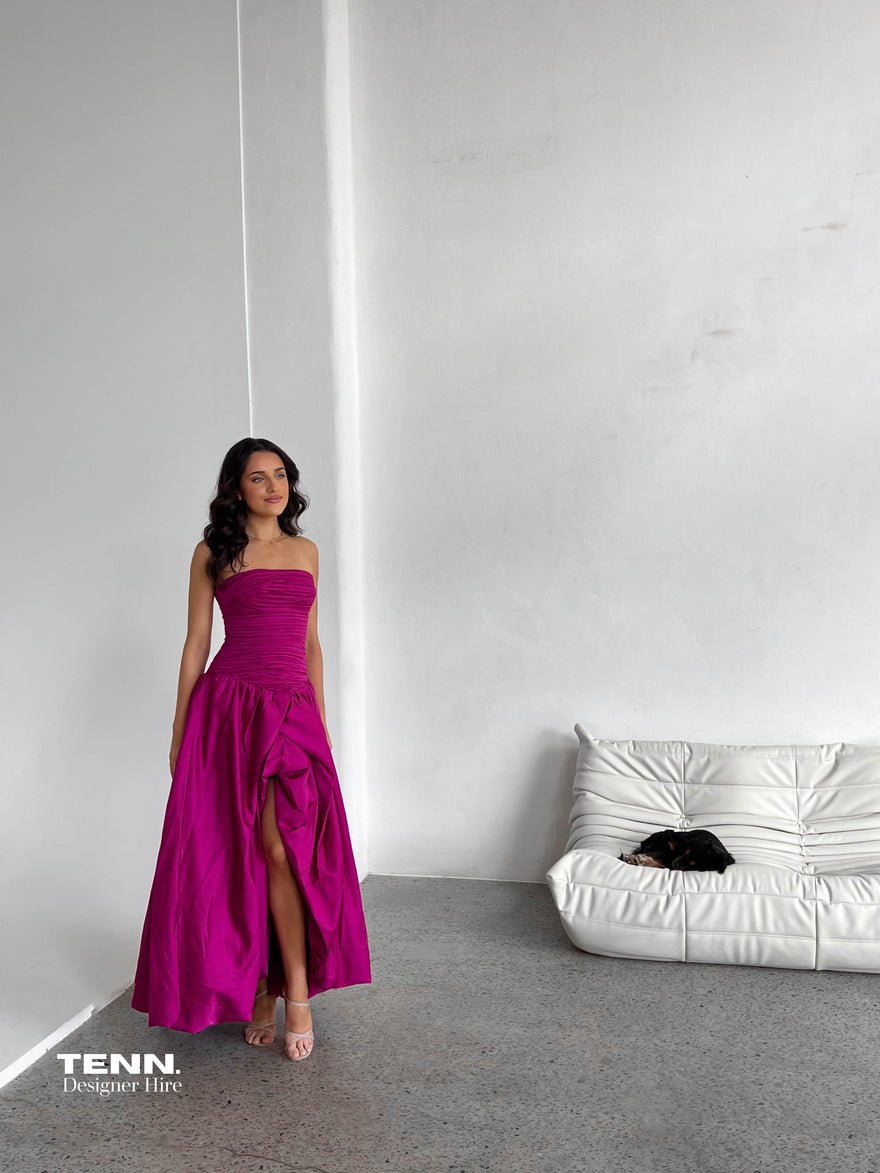Aje Violette Bubble hem Maxi Dress - Magenta photo 4