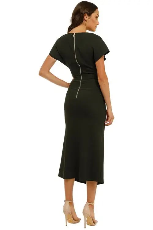 Ginger and Smart Amplitude V Neck Dress Dark Kelp Green Size 8 photo 3